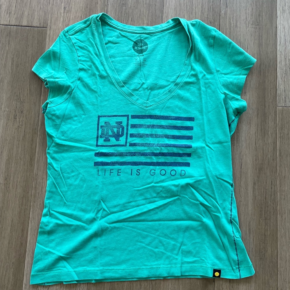 Life is Good Notre Dame Graphic Tee, size S